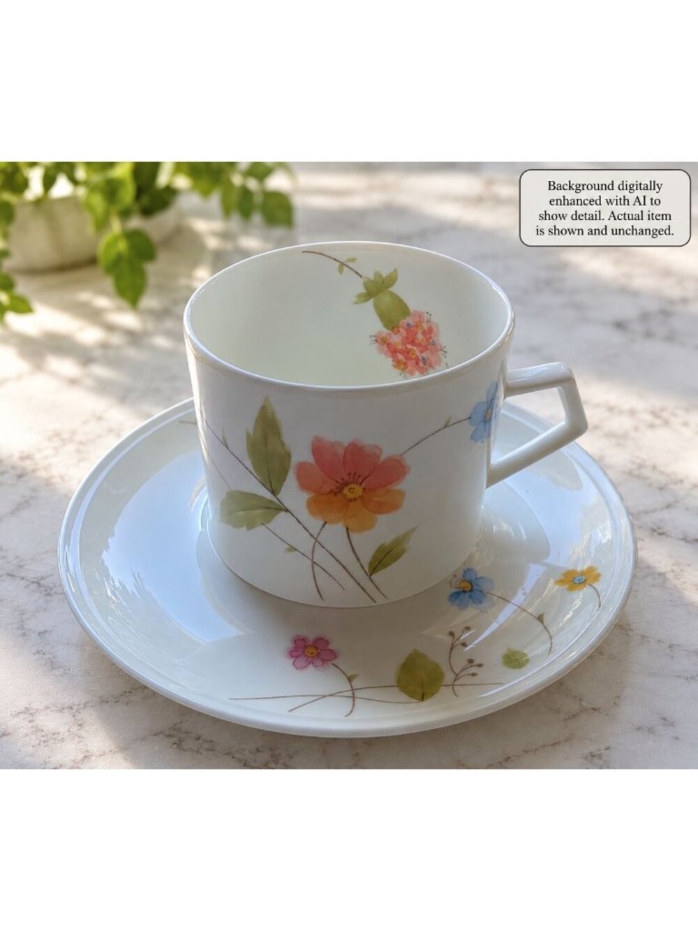 Mikasa Just Flowers A4-182 Cup & Saucer Set Bone China Japan Replacement